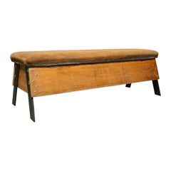 Vintage Suede Top Bench, Vaulting Horse Three-Seat, Midcentury Chic