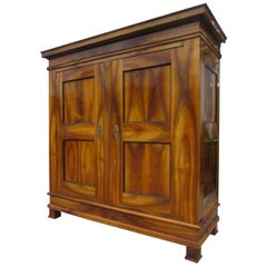 Walnut Wood Antique Biedermeier Hall Cabinet with Stunning Grain