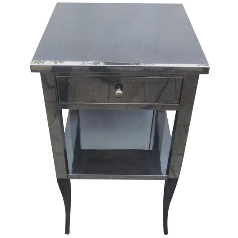 High Gloss Black Side Table Or Nightstand For Sale At 1stdibs