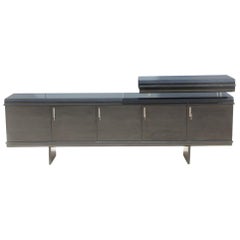 Retro Great Black Sideboard Saporiti Vittorio Introini "Pellicano" 1960 Italian Design