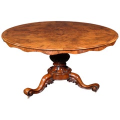 Victorian Walnut Tilt-Top Circular Table