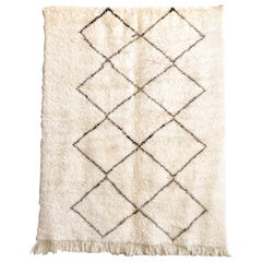 Vintage Moroccan Beni Ourain Handwoven Wool Floor Rug