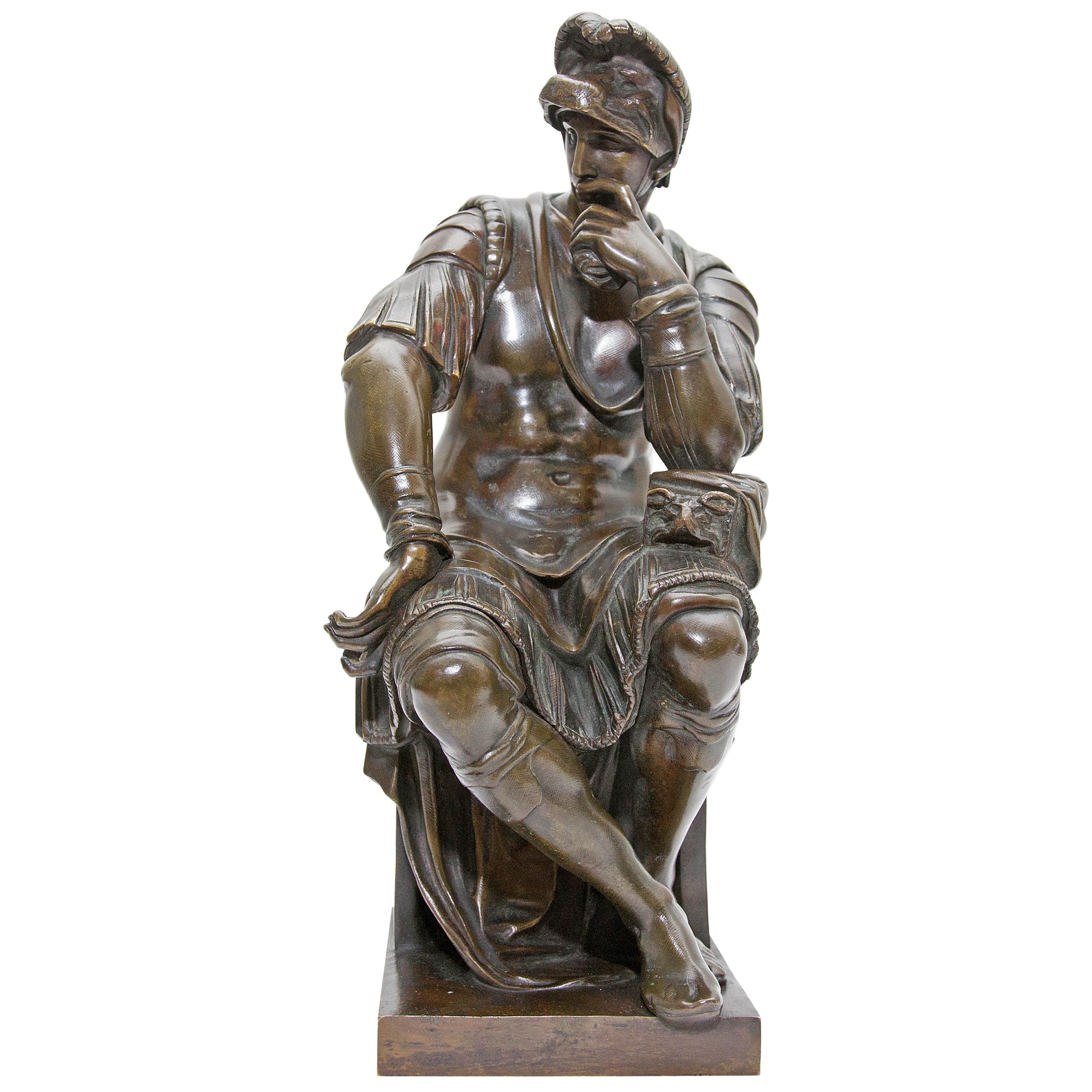 Bronze Sculpture Lorenzo De Medici after Michelangelo 19th Century Grand Tour