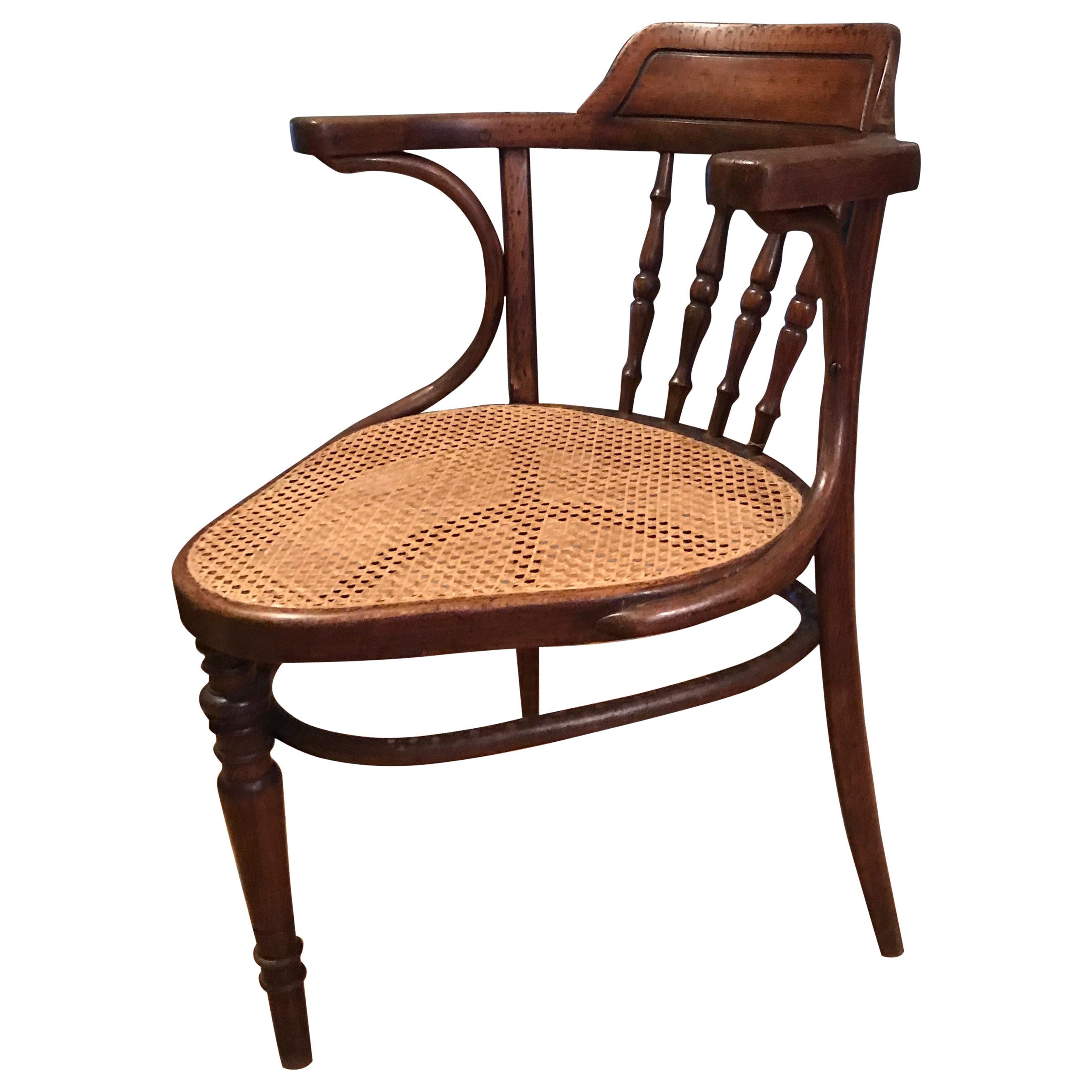 Tripod Chair Thonet Kohn circa 1900 New Caning For Sale