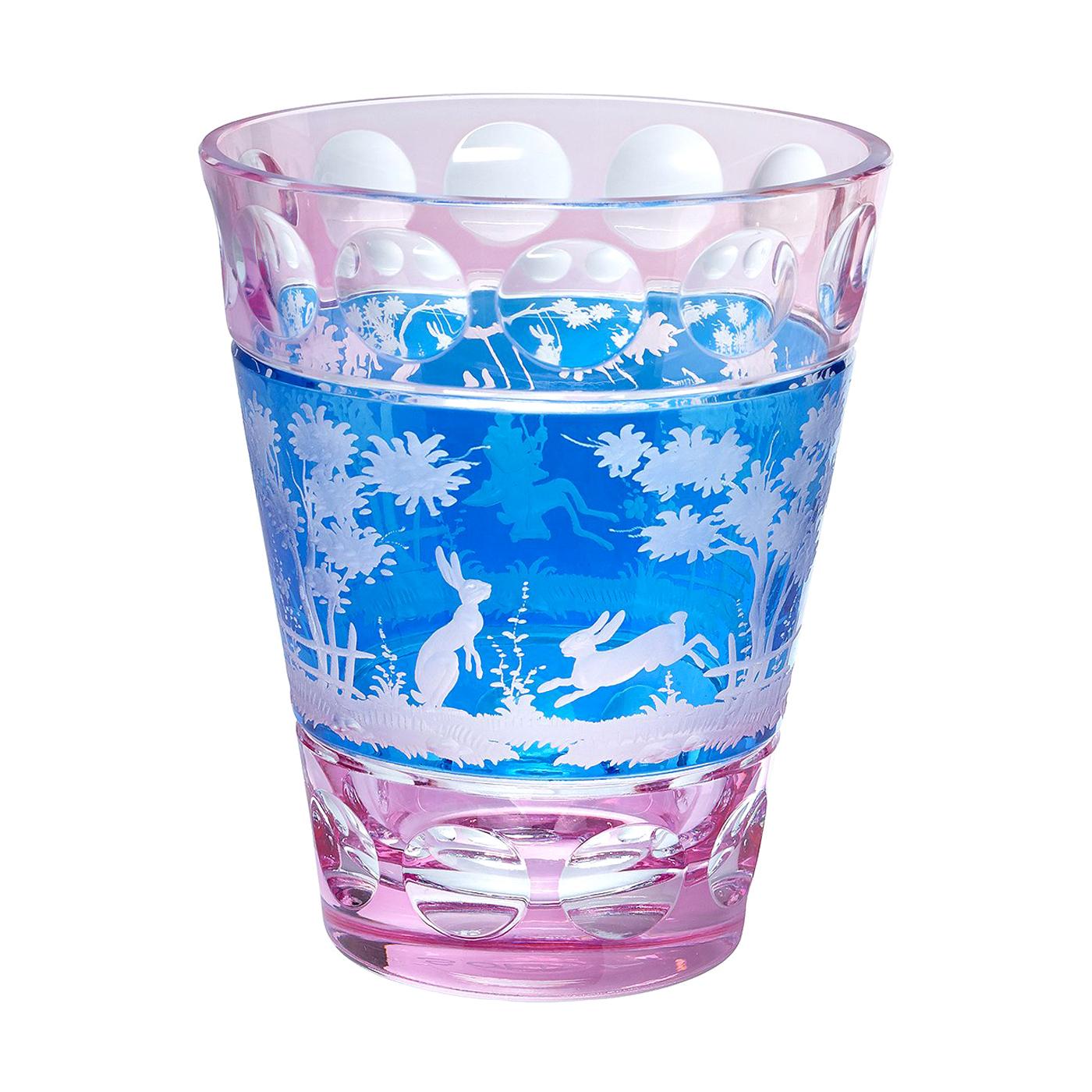 Vase en verre bleu en cristal avec décor de Pâques Sofina Boutique Kitzbühel en vente