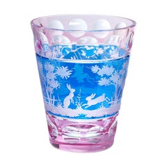 Vase en verre bleu en cristal avec décor de Pâques Sofina Boutique Kitzbühel