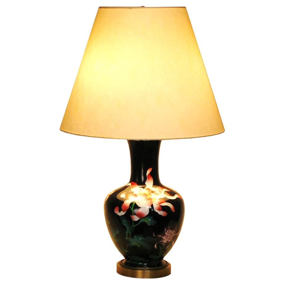 Japanese Cloisonne Vase Table Lamp For Sale