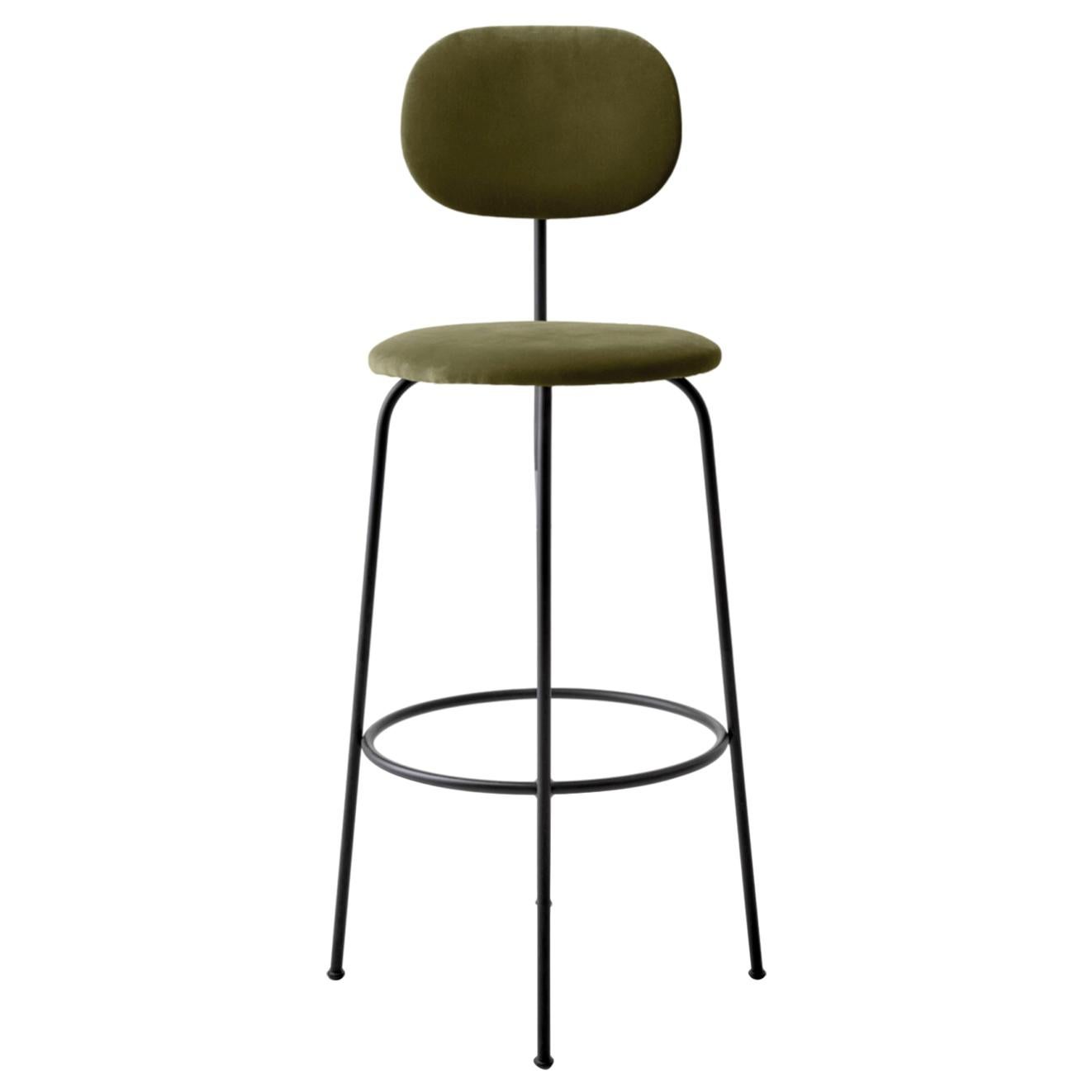 Afteroom Bar Chair Plus, Black Legs, City Velvet CA7832/031 'Earth' Seat & Back