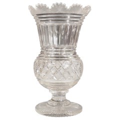 Antique Regency Glass Large Celery Vase