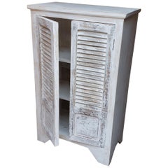 Handpainted Moroccan Cabinet Using White-Washed Window Shutters