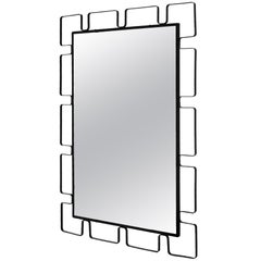 Large Wall Mirror with Wrought Iron Frame