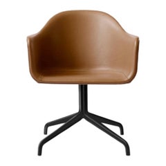Harbour Chair, Swivel Base in Black Steel, Nevotex "Dakar" #0250 'Cognac'