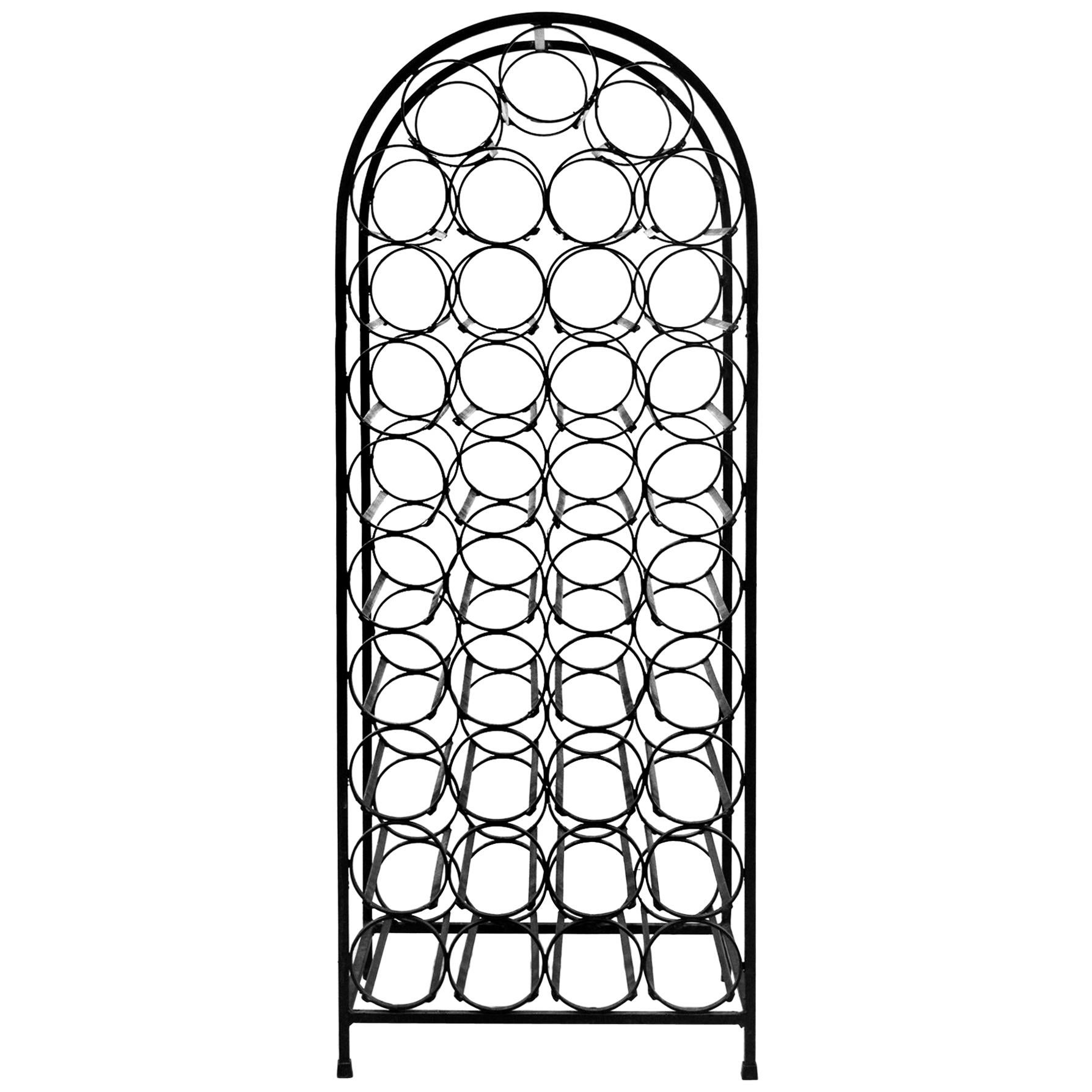 Arthur Umanoff 39 Bottle Wine Rack with Round Top For Sale