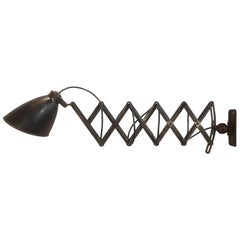 Vintage Industrial Midcentury Black Scissor Wall Lamp