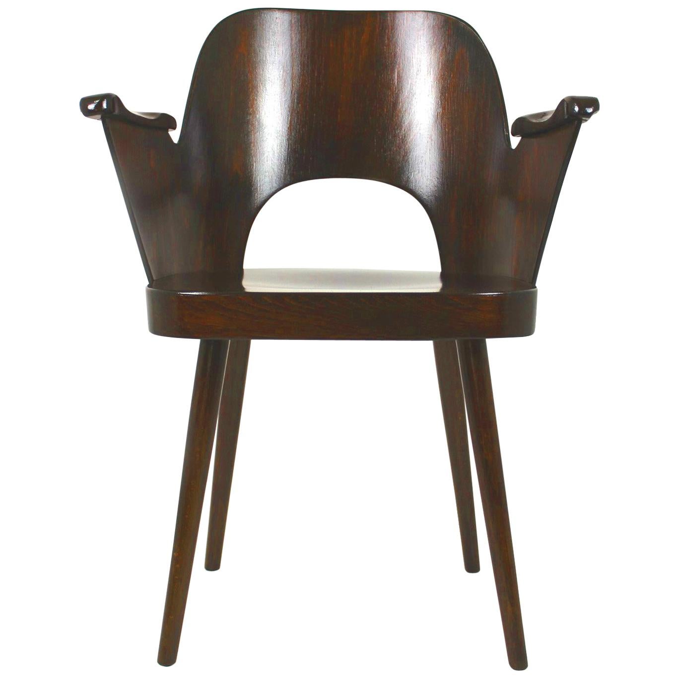 Wooden Armchair by Lubomír Hofmann for Ton, 1950s