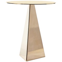 Konekt Triangle Side Table in Polished Brass