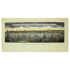 Vintage Hand Coloured Reprod, Print, Exact Prospect of Charlestown, the Metropolis of SC