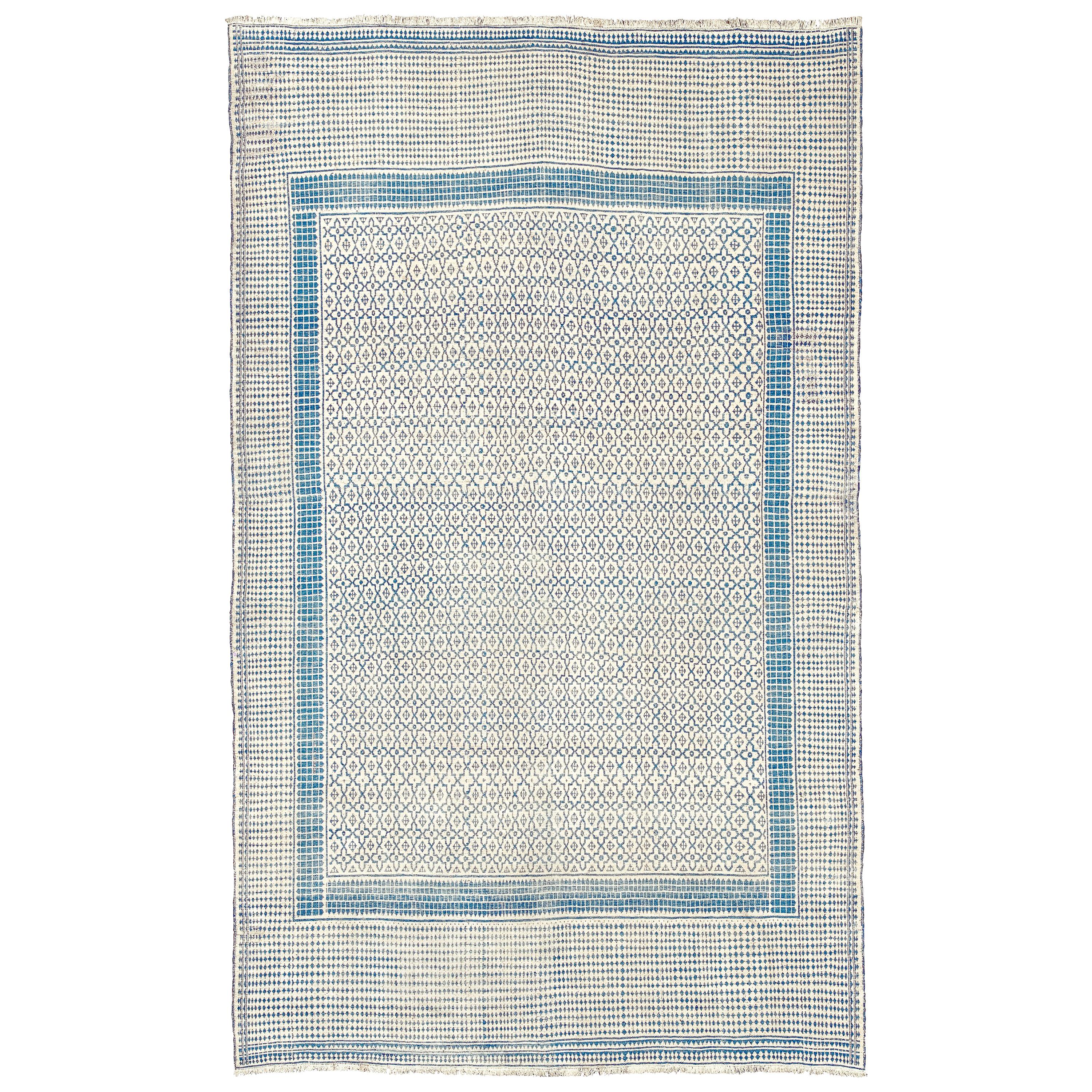Antiker persischer bestickter Flachgewebe-Teppich, antik