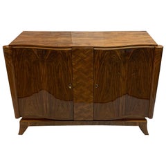 Luxe French Art Deco Walnut Buffet or Credenza