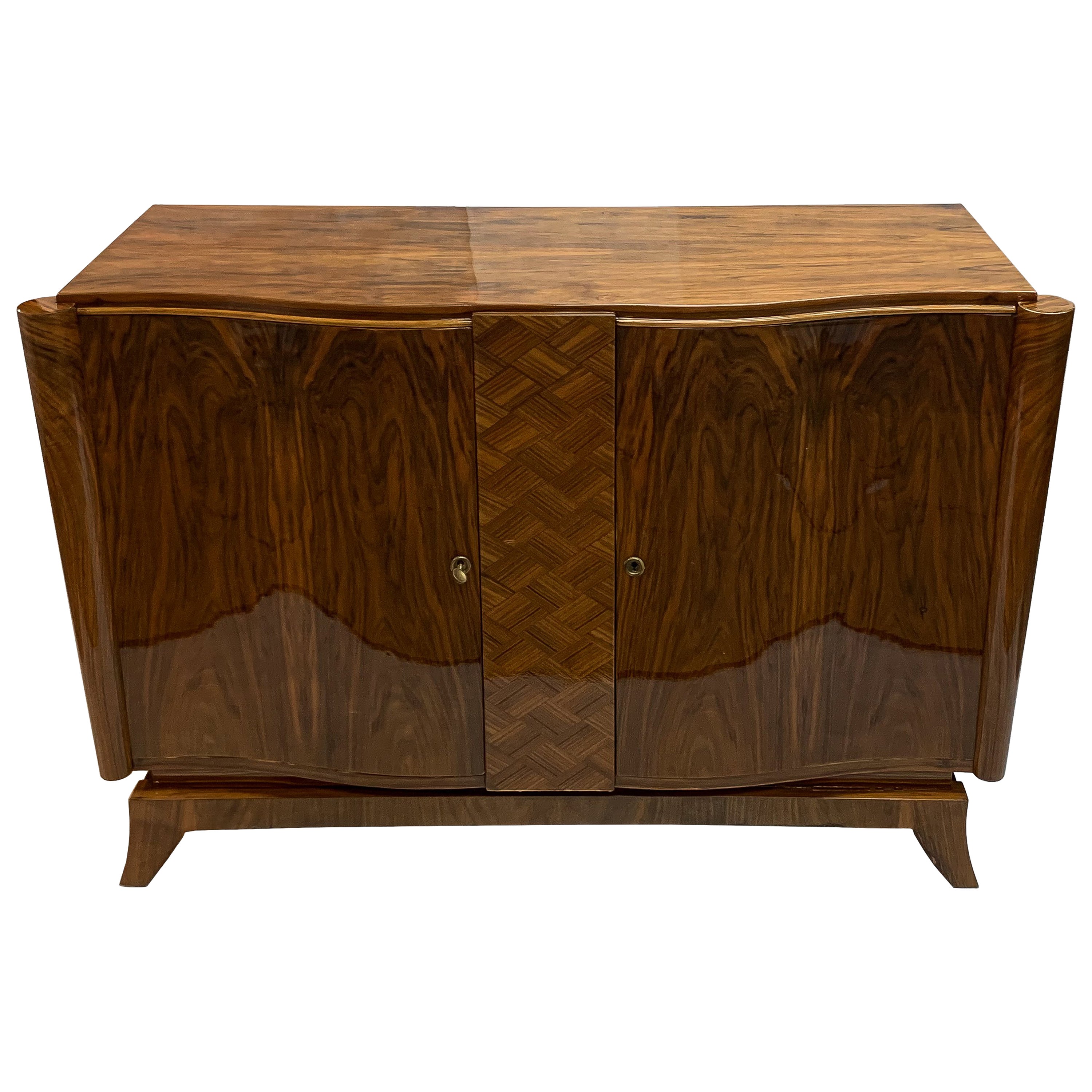 French Art Deco Buffet in Solid Walnut For Sale at 1stDibs