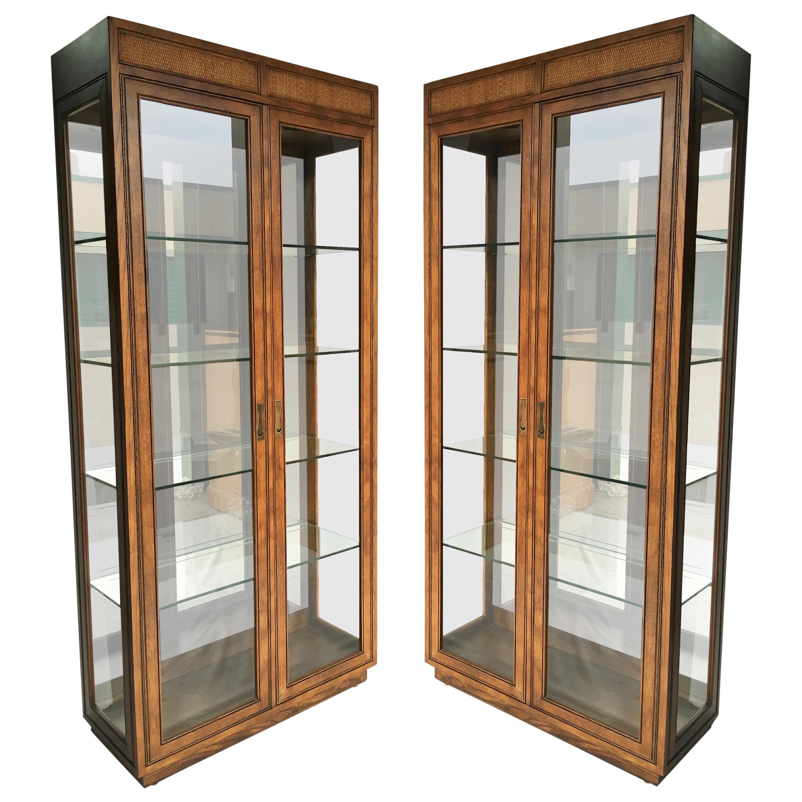 Pair of Curio Display Cabinets by Henredon