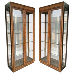 Pair of Curio Display Cabinets by Henredon