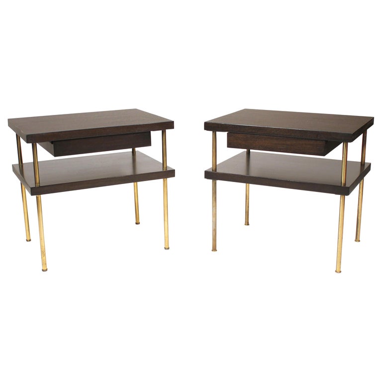 1950s Harvey Probber Night Stands Or End Tables In Mahogany With 1950s Harvey Probber Night Stands Or End Tables In Mahogany With Br Legs For