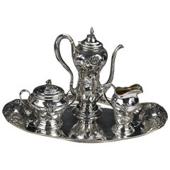 Antique Marcus & Co. of New York Four-Piece Sterling Silver Cocoa or Hot Chocolate Set