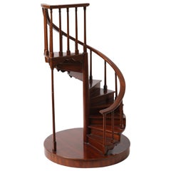 Vintage Miniature Mahogany Spiral Staircase, Signed Maitland Smith