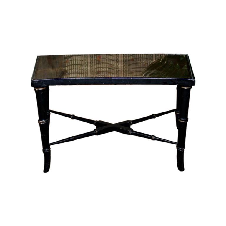 Midcentury Faux Bamboo Table For Sale at 1stDibs