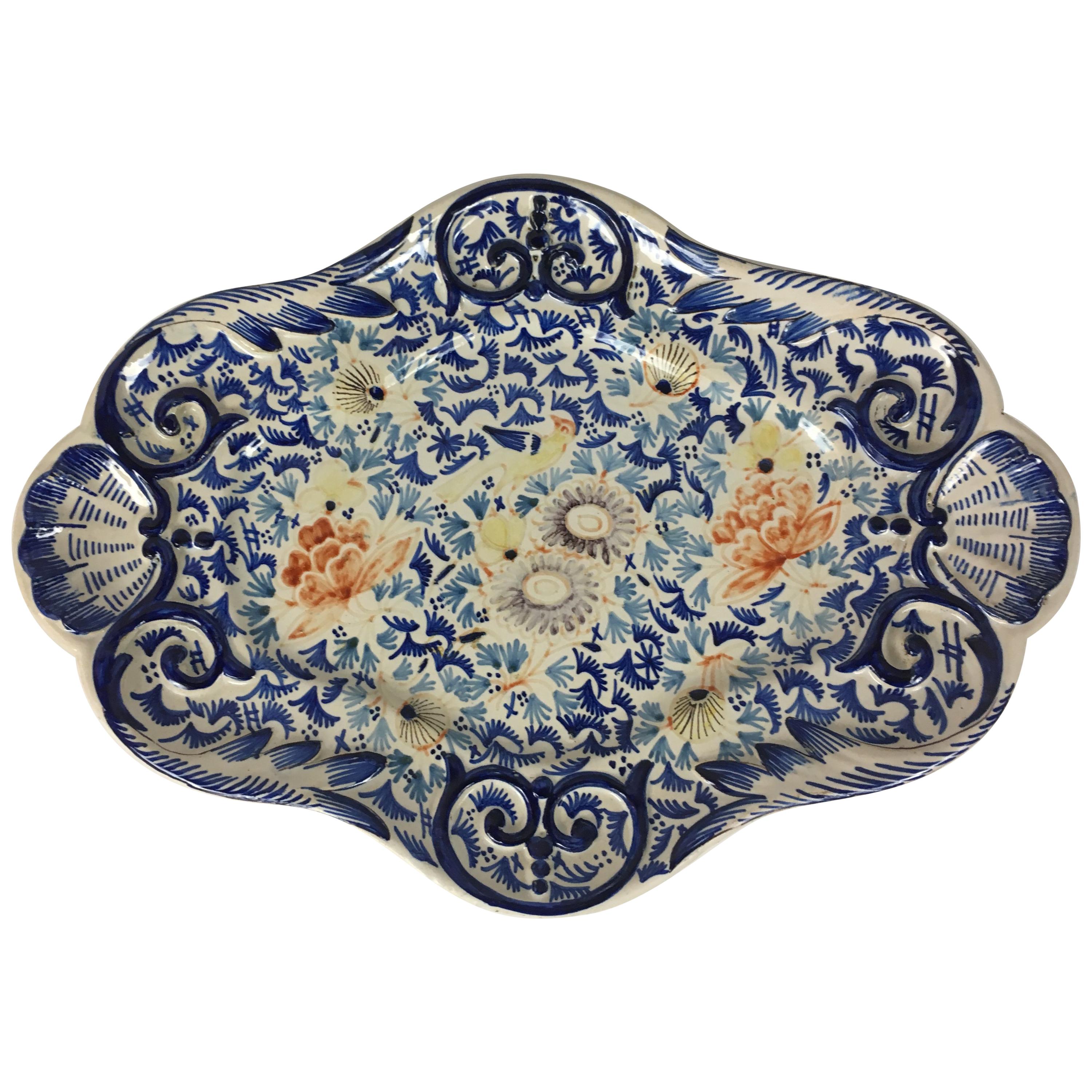19th Century Earthenware Platter from Roeun France