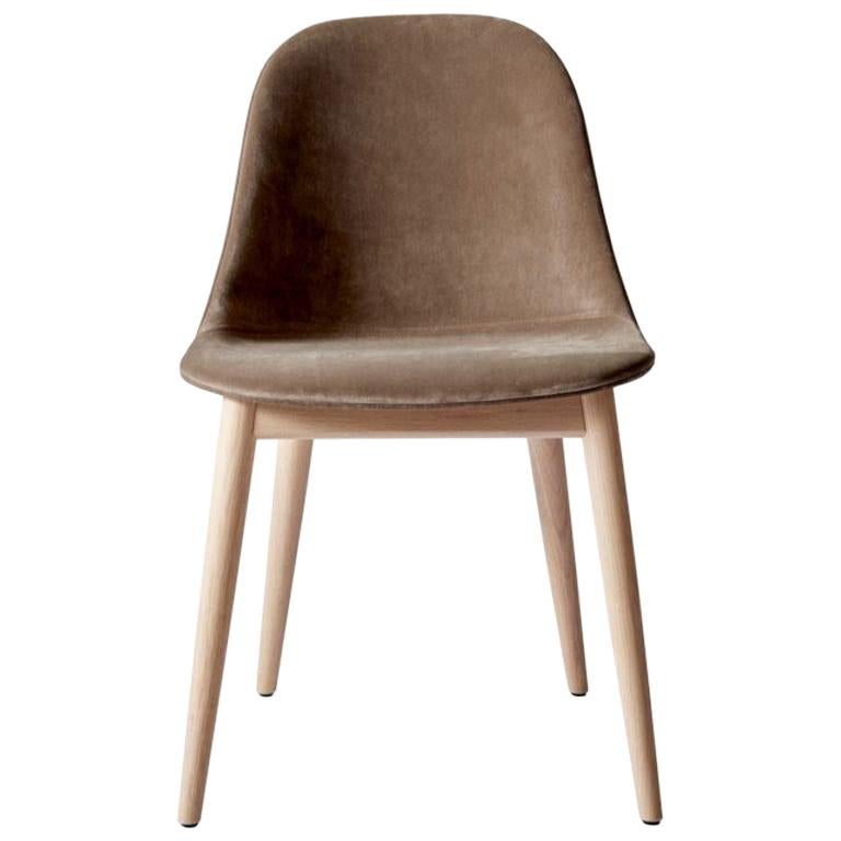 Harbour Side Chair, Base in Natural Oak, City Velvet CA7832/078 'Grey'