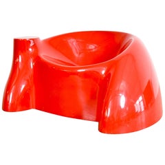 Postmodern Wendell Castle Red Fiberglass Castle Lounge Chair