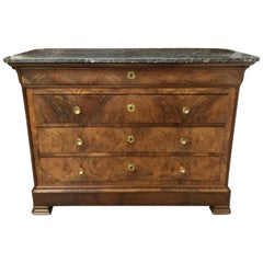 Stately 19th Century Walnut Louis Phillipe Chest of Drawers Commode