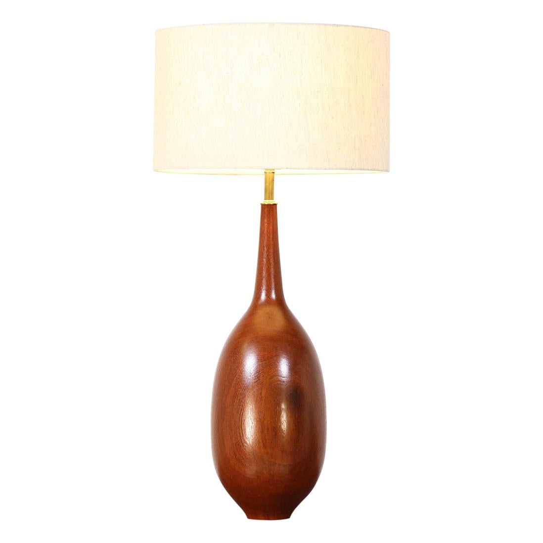 Danish Modern Teak Teardrop Table Lamp