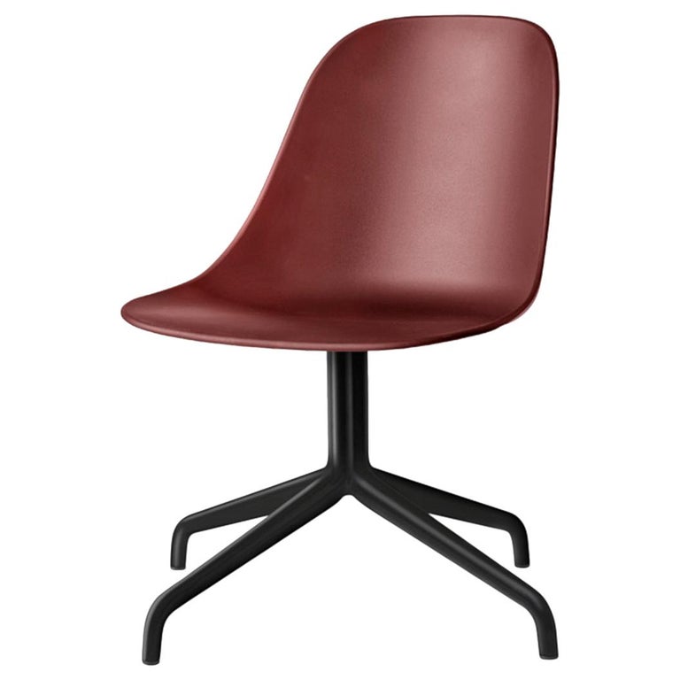 Harbour Side Chair, Black Steel Swivel Base, Burning Red Shell For Sale