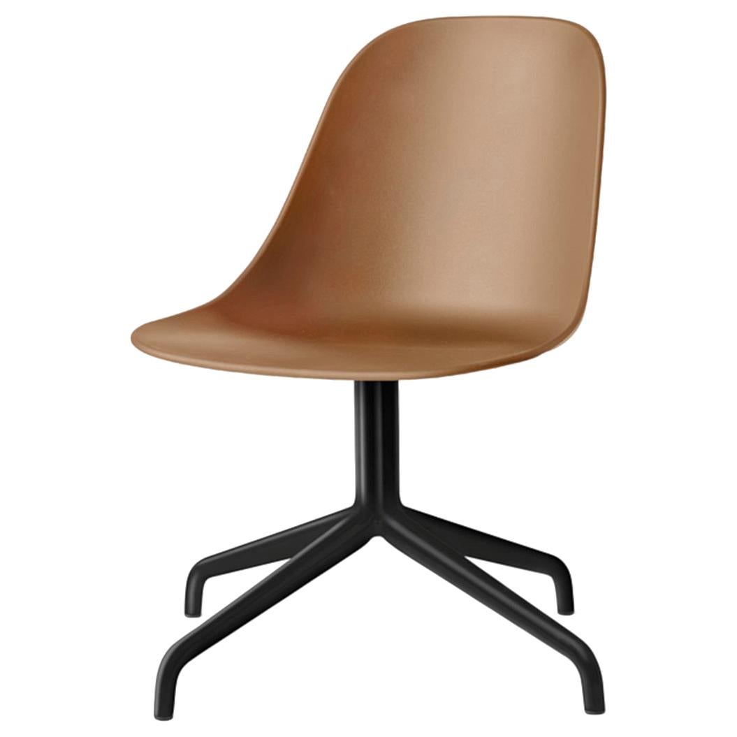 Harbour Side Chair, Black Steel Swivel Base, Khaki Shell For Sale