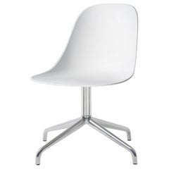 Harbour Side Chair, Polished Aluminum Swivel Base, White Shell