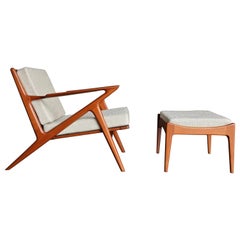 Poul Jensen " Z " Lounge Chair and Ottoman for Selig of Denmark