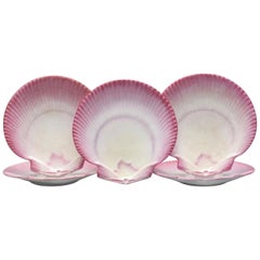 Wedgwood Pottery Pearlware Nautilus Scallop-Shaped Set of Five Shell Plates