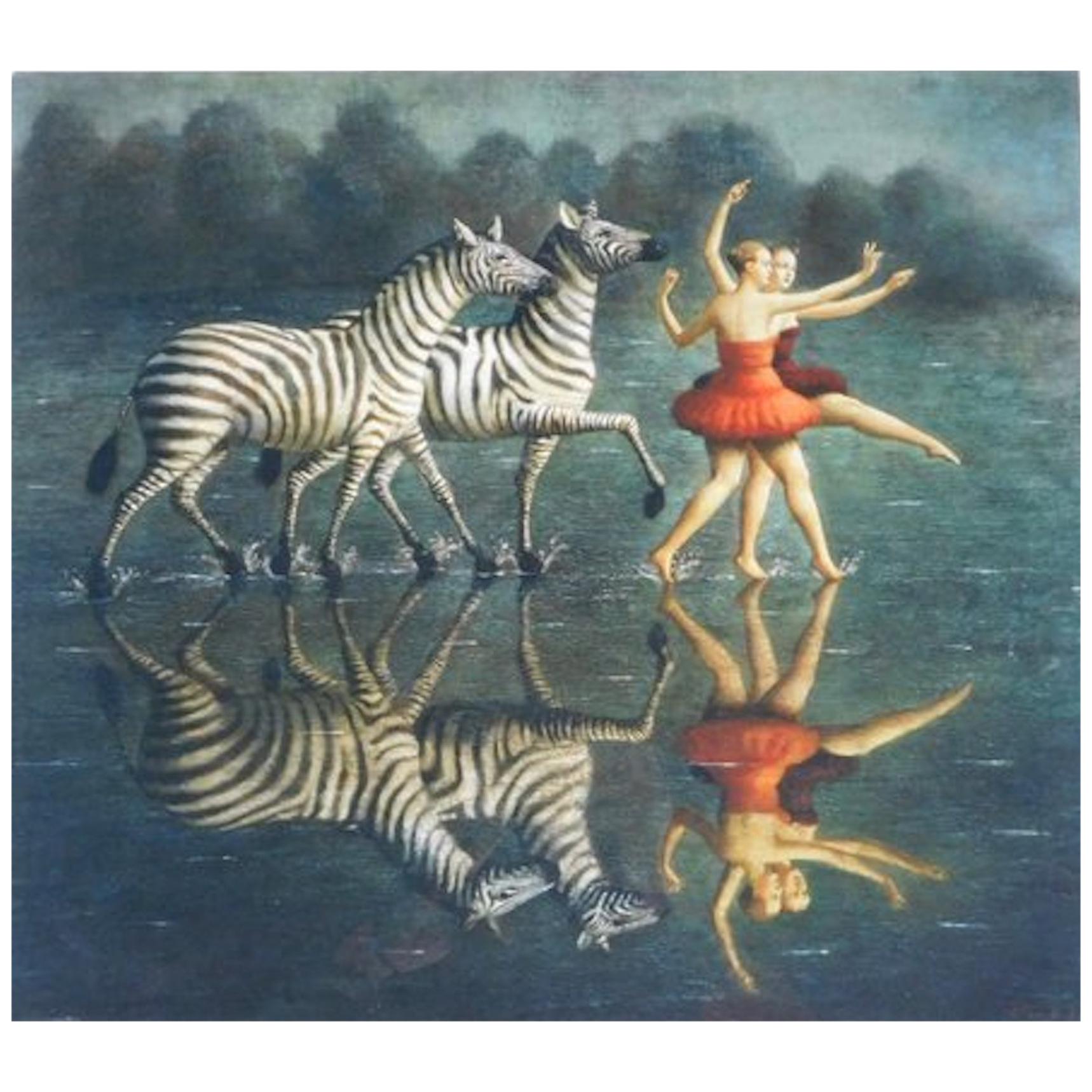 Limited Edition Ilya Zomb Giclee Print " Pleasures of Walking on Water" For Sale