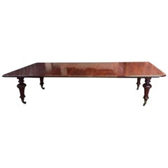 Mahogany and Metal Extensible Dining Table. England, 19th Century