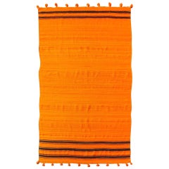Vintage Moroccan Large Orange Wool Kilim Floor Rug
