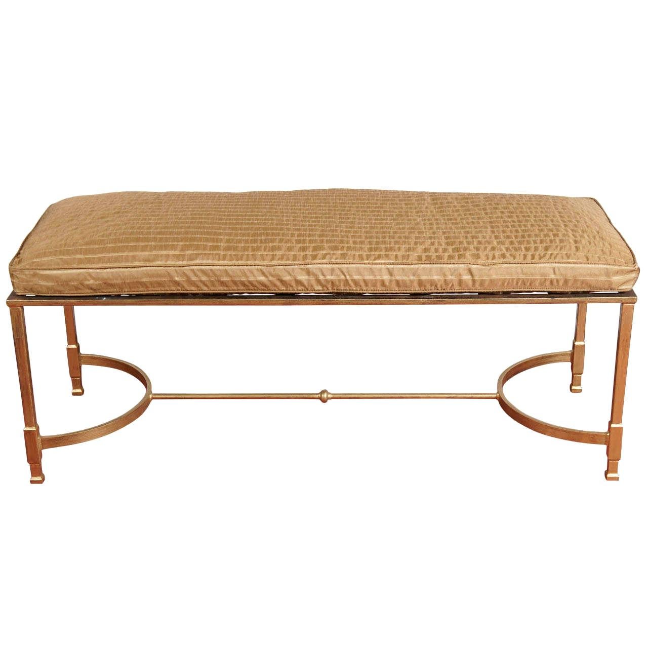 Banc ou table basse en métal de style néoclassique fabriqué sur mesure en vente