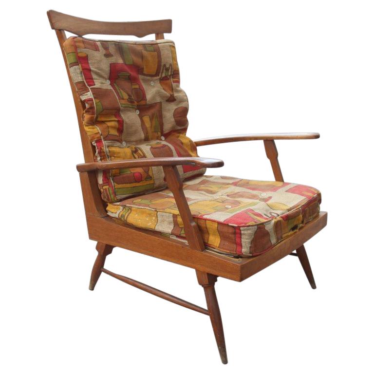 Poltrona reclinabile in castagno del Midcentury Design Italiano 1950s Shaped Paolo Buffa