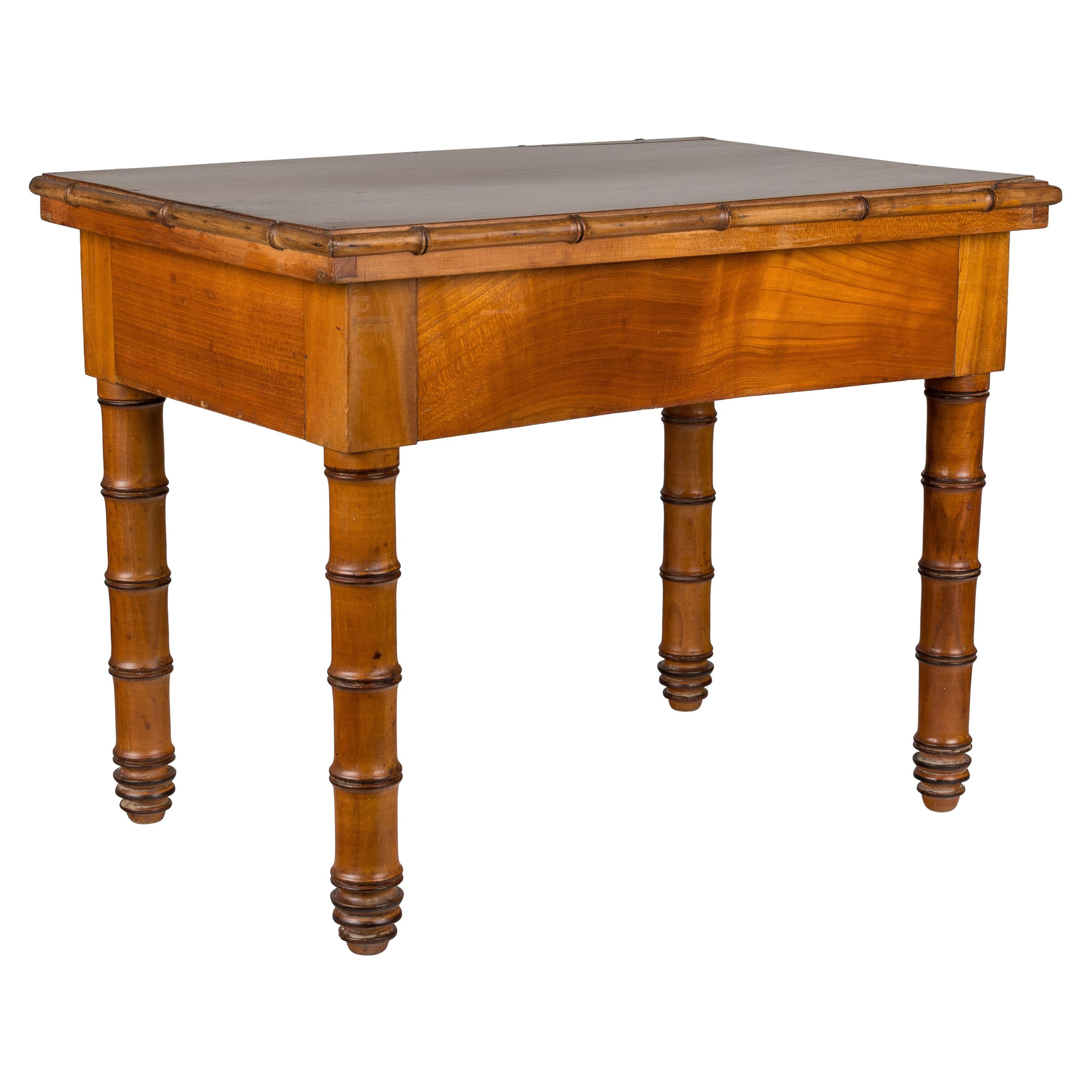 19th Century French Faux Bamboo Side Table