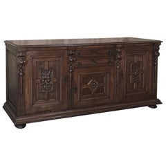 Antique Renaissance Buffet Carved with Bacchus