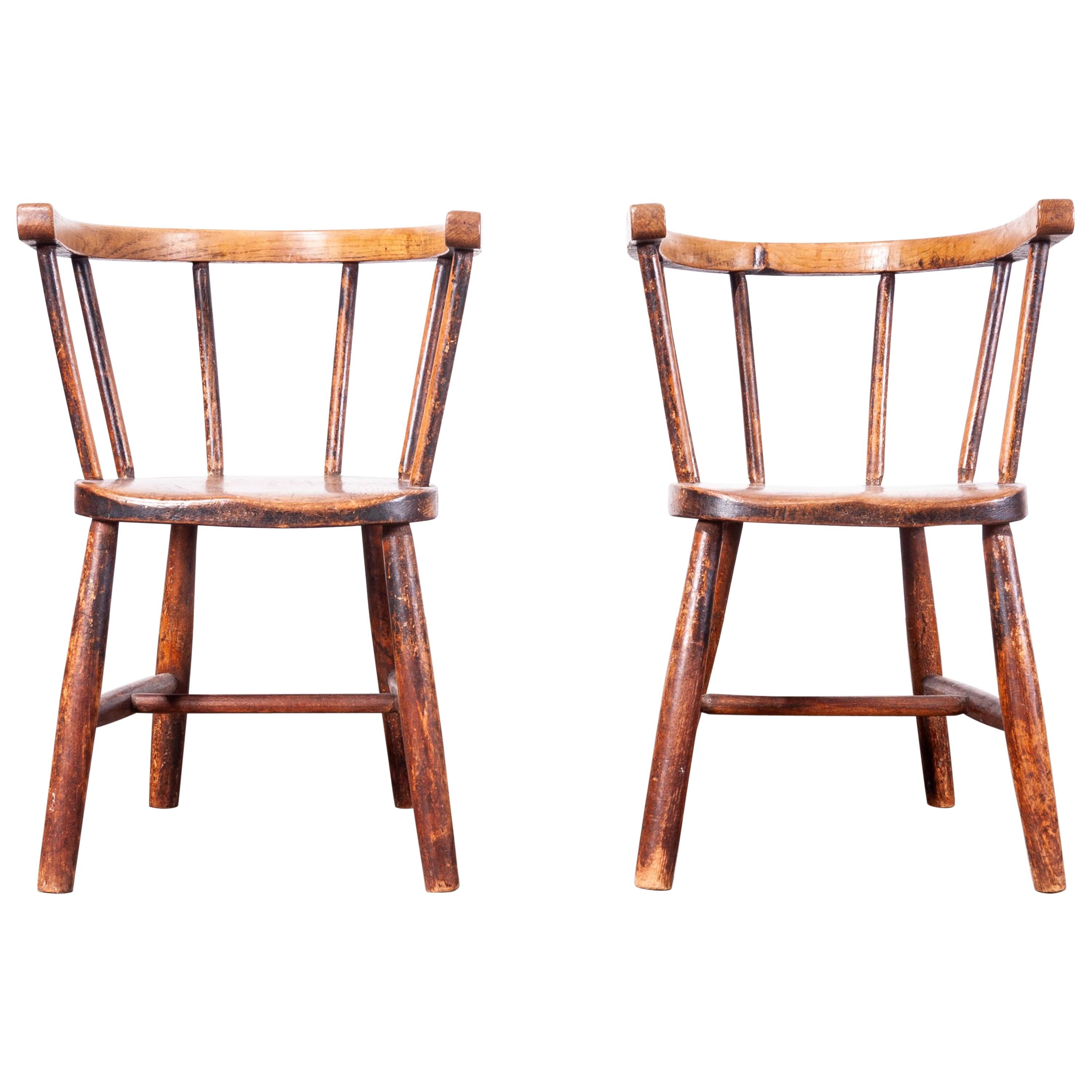 1890s Pair of Victorian Childs Chairs