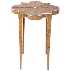 Art Deco Style Tobacco Leaf and Faux Ivory Side Table