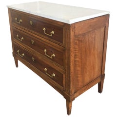 Louis XVI Mahogany Commode with Marble Top